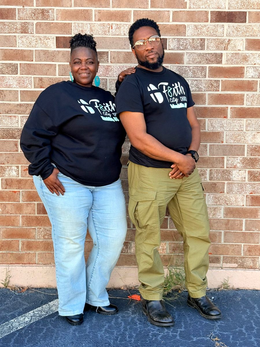 Church member wearing the F8ith City T-Shirt