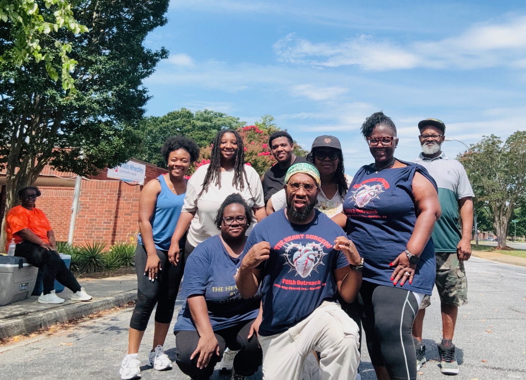 The Heart Crew outreach volunteers together outside